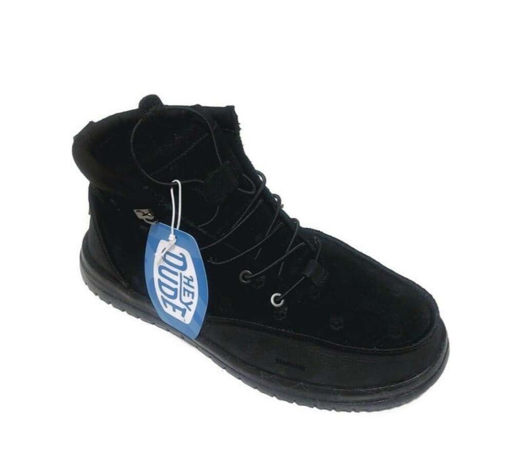 Hey Dude x Jelly Roll Bradley Suede Boots Black Skull Print Mens Size 12 NWT